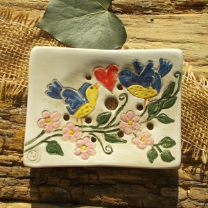 Madárkás szappantartó - otthon & életmód - fürdőszoba - szappantartó - Meska.hu