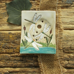 Szitakötős szappantartó, Otthon & Életmód, Fürdőszoba, Szappantartó, Kerámia, MESKA