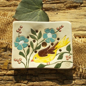 Madárkás szappantartó, Otthon & Életmód, Fürdőszoba, Szappantartó, Kerámia, MESKA