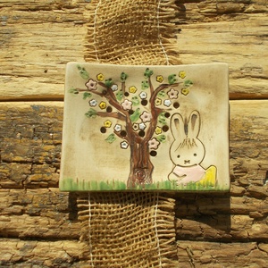 Nyuszis szappantartó, Otthon & Életmód, Fürdőszoba, Szappantartó, Kerámia, MESKA