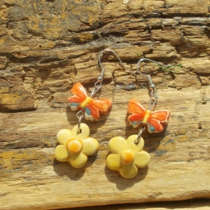 Pillangós fülbevaló - ékszer - fülbevaló - lógó fülbevaló - Meska.hu