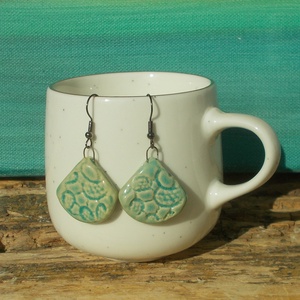 Antikolt türkiz fülbevaló - ékszer - fülbevaló - lógó fülbevaló - Meska.hu