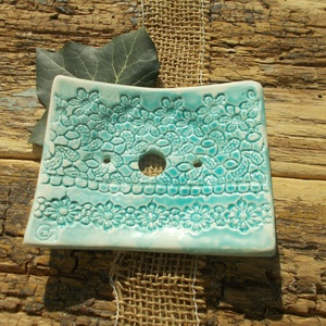 Csipkés  szappantartó - otthon & életmód - fürdőszoba - szappantartó - Meska.hu