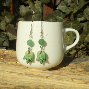 Tulipános fülbevaló, Ékszer, Fülbevaló, Lógó fülbevaló, Ékszerkészítés, Kerámia, MESKA