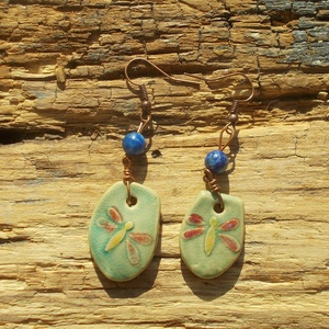 Szitakötős fülbevaló - ékszer - fülbevaló - lógó fülbevaló - Meska.hu