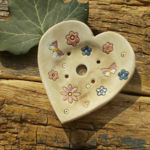 Virágos   szappantartó - otthon & életmód - fürdőszoba - szappantartó - Meska.hu