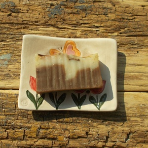 Tulipános  szappantartó - otthon & életmód - fürdőszoba - szappantartó - Meska.hu