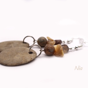 Kairó - ásvány, kagyló és kavics fülbevaló - ékszer - fülbevaló - lógó fülbevaló - Meska.hu