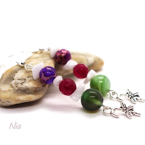 Cukorpálca - ásványfülbevaló cukorpálca medálokkal - ékszer - fülbevaló - lógó fülbevaló - Meska.hu