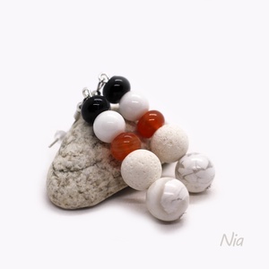 Hóember-füli - ásványfülbevaló - Meska.hu