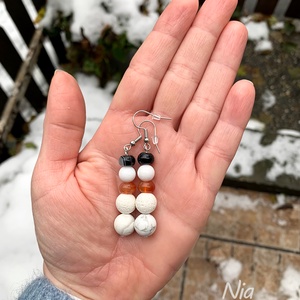 Hóember-füli - ásványfülbevaló - ékszer - fülbevaló - lógó fülbevaló - Meska.hu