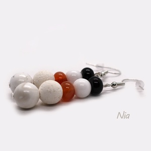 Hóember-füli - ásványfülbevaló - ékszer - fülbevaló - lógó fülbevaló - Meska.hu