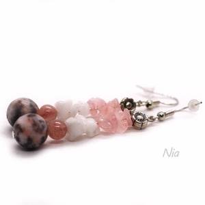 Cseresznyevirág - ásványfülbevaló - ékszer - fülbevaló - lógó fülbevaló - Meska.hu