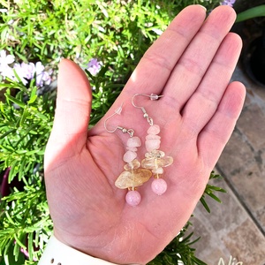 Napsütötte virágoskert - LEFOGLALVA ásványfülbevaló - ékszer - fülbevaló - lógó fülbevaló - Meska.hu