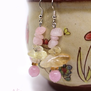 Napsütötte virágoskert - LEFOGLALVA ásványfülbevaló - ékszer - fülbevaló - lógó fülbevaló - Meska.hu