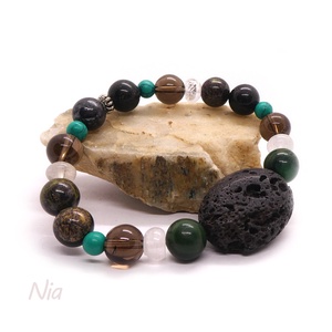 Zen kert - ásvány és lávakő karkötő - Meska.hu