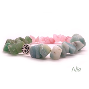 Tavasz, nyár... - ásványkarkötő életfa köztessel - ékszer - karkötő - karkötő medállal - Meska.hu