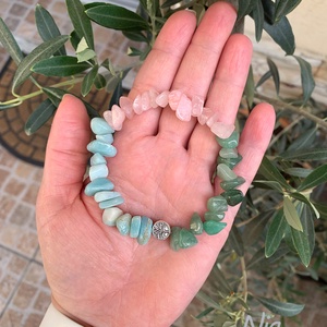 Tavasz, nyár... - ásványkarkötő életfa köztessel - ékszer - karkötő - karkötő medállal - Meska.hu