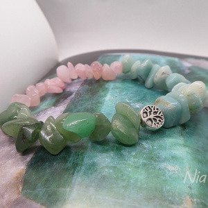 Tavasz, nyár... - ásványkarkötő életfa köztessel - ékszer - karkötő - karkötő medállal - Meska.hu