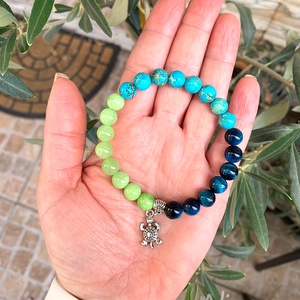 Ékszerteknős - ásványkarkötő teknős medállal - ékszer - karkötő - karkötő medállal - Meska.hu