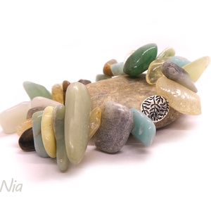 Amazonas - ásványkarkötő leveles köztessel - Meska.hu