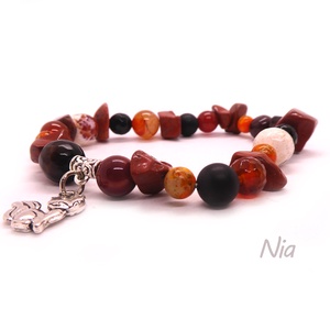 Rókalány - ásványkarkötő róka medállal - ékszer - karkötő - karkötő medállal - Meska.hu