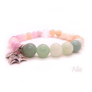 A madárka meséje - ásványkarkötő madár és könyv medállal - ékszer - karkötő - karkötő medállal - Meska.hu