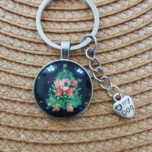 Karácsonyi kulcstartó kutyával, Táska & Tok, Kulcstartó & Táskadísz, Kulcstartó, Ékszerkészítés, MESKA
