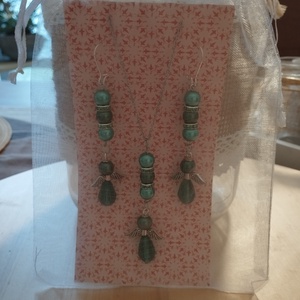 Karácsonyi angyal szett, nyaklánc fülbevalóval - ékszer - nyaklánc - medál - Meska.hu