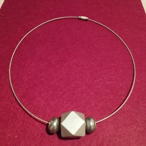 Geometria mintás merev lánc lámpagyöngyökkel  - ékszer - nyaklánc - medál - Meska.hu