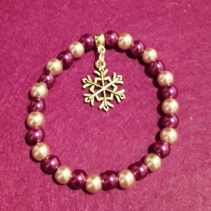 Bordó arany színű üveg tekla gyermek karkötő , Ékszer, Karkötő, Gyöngyös karkötő, Gyöngyfűzés, gyöngyhímzés, Ékszerkészítés, MESKA