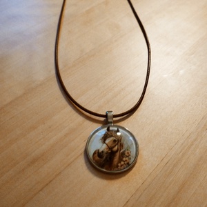 Lovas üveg lencsés nyaklánc  - ékszer - nyaklánc - medál - Meska.hu