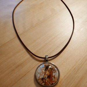 Lovas üveg lencsés nyaklánc  - ékszer - nyaklánc - medál - Meska.hu