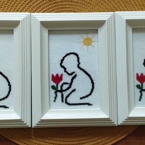 Keresztszemes egyvonalas kép   - művészet - textilkép - keresztszemes - Meska.hu