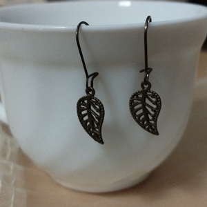 fülbevaló levélke fityegővel  - Meska.hu