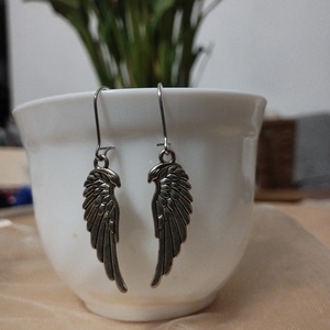 fülbevaló angyalszárny fityegővel  - Meska.hu