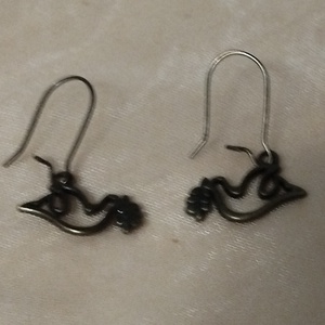 fülbevaló madárka fityegővel  - ékszer - fülbevaló - fülékszer - Meska.hu