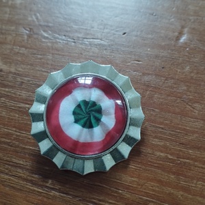 Kokárda kitűző ezüst alapon  - ékszer - kitűző és bross - kitűző - Meska.hu