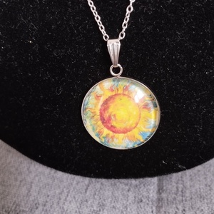 Üveg lencsés, orvosi acél nyaklánc Van Gogh motívummal , Ékszer, Nyaklánc, Medálos nyaklánc, Ékszerkészítés, MESKA