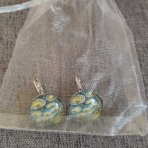Van Gogh ihlette fülbevaló orvosi acél szerelékkel - ékszer - fülbevaló - lógós kerek fülbevaló - Meska.hu