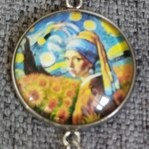 Üveg lencsés, orvosi acél karkötő   - ékszer - karkötő - karkötő medállal - Meska.hu