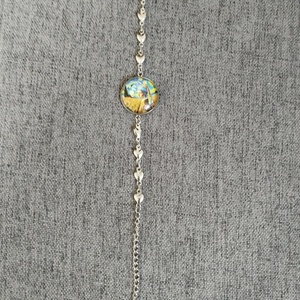 Üveg lencsés, orvosi acél karkötő   - ékszer - karkötő - karkötő medállal - Meska.hu