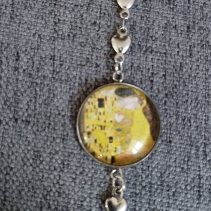 Klimt ihlette üveg lencsés, orvosi acél karkötő  , Ékszer, Karkötő, Karkötő medállal, Ékszerkészítés, MESKA