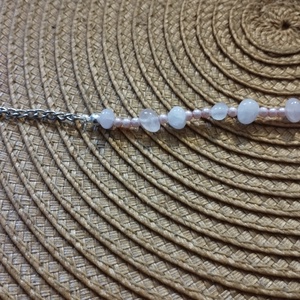 Rózsakvarc karkötő apró tekla gyönggyel - ékszer - karkötő - gyöngyös karkötő - Meska.hu