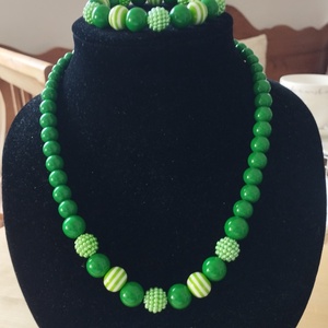 Nyaklánc, karkötő szett  - ékszer - nyaklánc - gyöngyös nyaklánc - Meska.hu