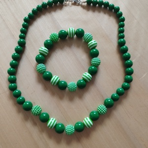 Nyaklánc, karkötő szett  - ékszer - nyaklánc - gyöngyös nyaklánc - Meska.hu