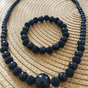 Nyaklánc, karkötő szett , Ékszer, Nyaklánc, Gyöngyös nyaklánc, Ékszerkészítés, MESKA