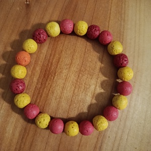 Láva kő gyöngy karkötő , Ékszer, Karkötő, Gyöngyös karkötő, Gyöngyfűzés, gyöngyhímzés, Ékszerkészítés, MESKA