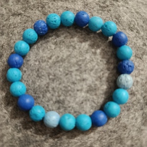 Láva kő gyöngy karkötő  - ékszer - karkötő - gyöngyös karkötő - Meska.hu