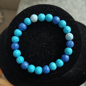 Láva kő gyöngy karkötő  - ékszer - karkötő - gyöngyös karkötő - Meska.hu